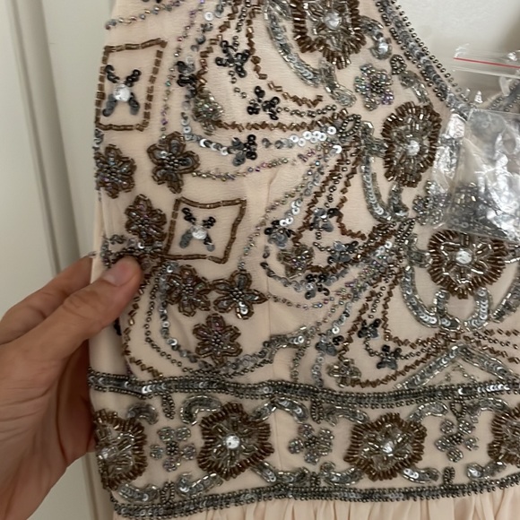 BHLDN formal gown with beading and chiffon - Picture 3 of 5